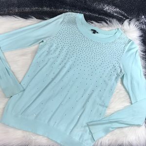 Express Blue rhinestone Sweater
